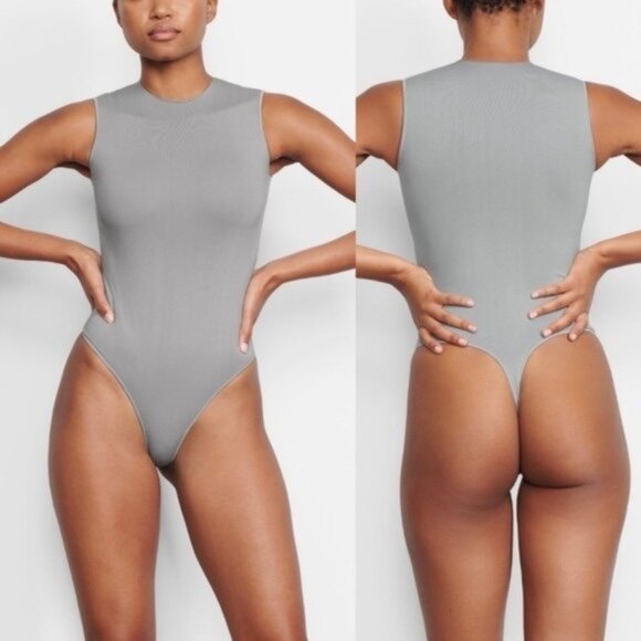 NWT SKIMS Essential Crew Neck Sleeveless Bodysuit Smoke 2X/3X - Picture 5 of 12